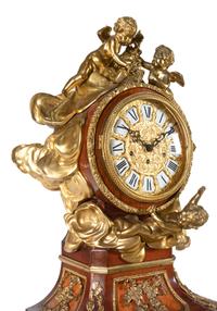 A Louis XVI Style Gilt Bronze Mounted Parquetry and Mahogany Régulateur de Pendule