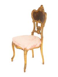 A Louis XV Style Giltwood and Vernis Martin Decorated Side Chair