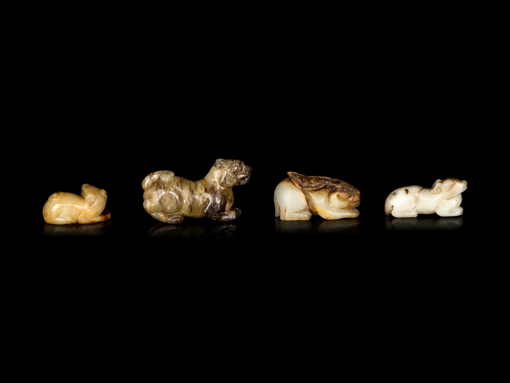 Four Chinese Jade Carvings of Animals