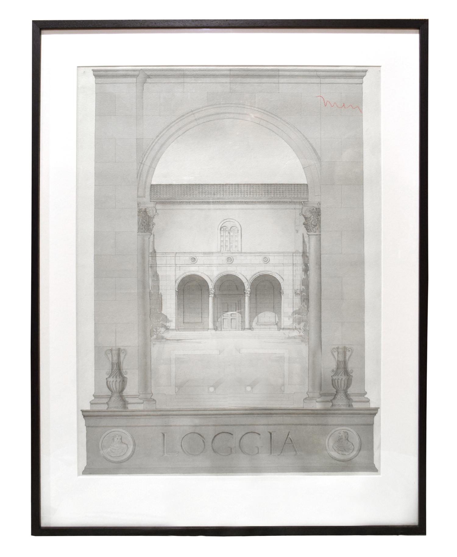 A Set of Four Architectural Drawings from the University of Illinois Architecture Department 32" W x 1.5" D x 41.5" H — United States, Circa 1920