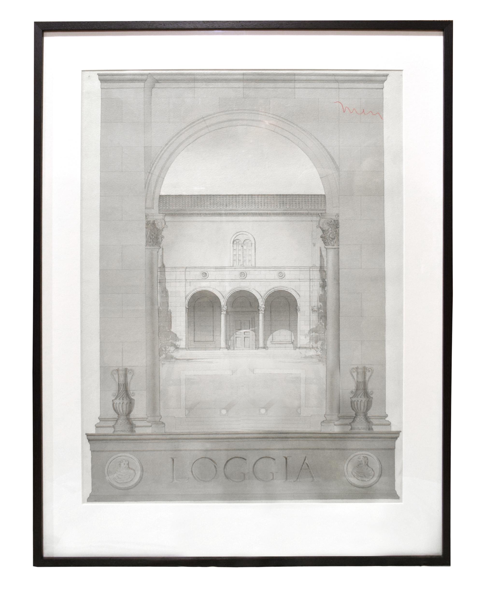 A Set of Four Architectural Drawings from the University of Illinois Architecture Department 32" W x 1.5" D x 41.5" H — United States, Circa 1920