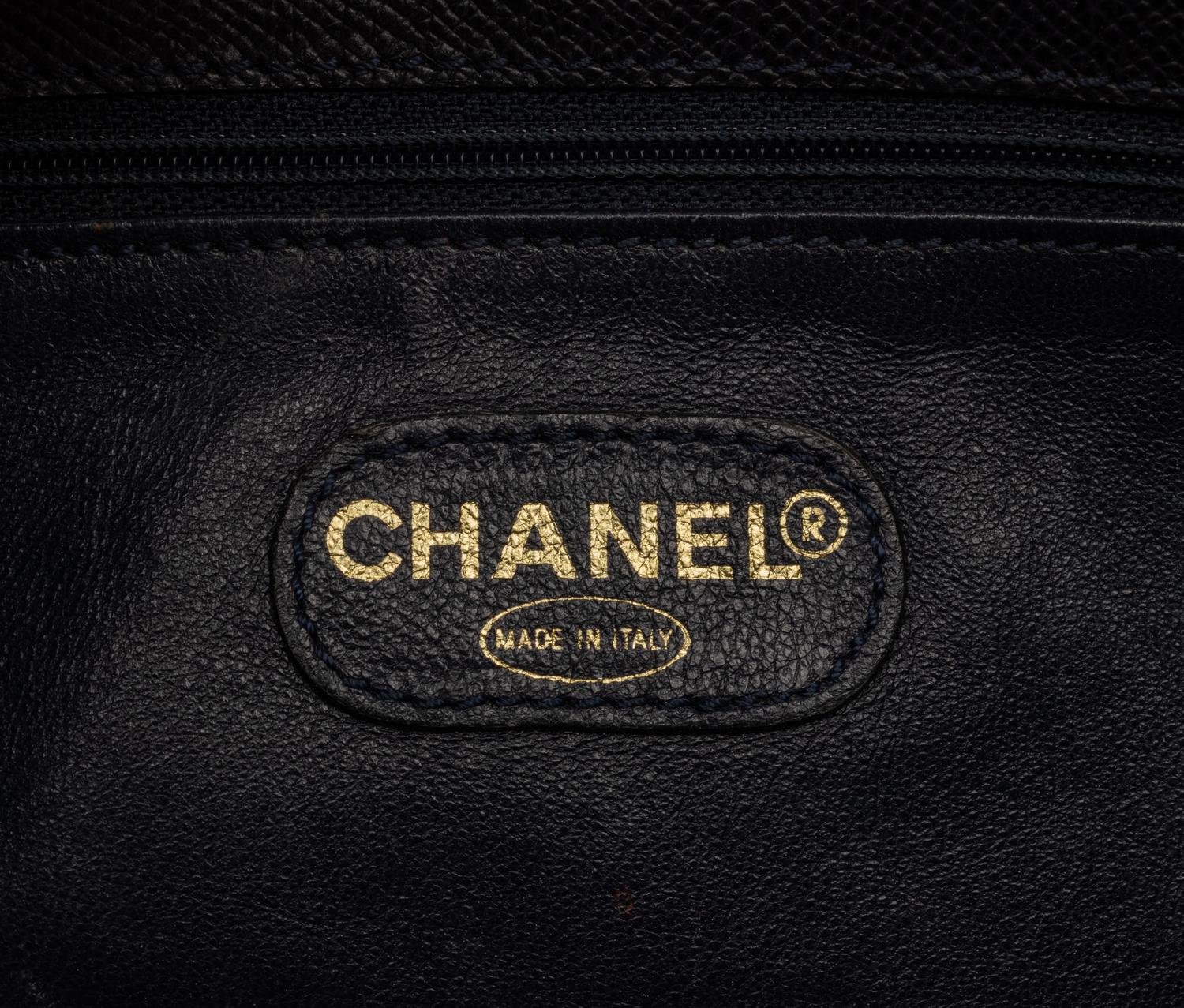 Chanel Black Leather Shoulder Bag, 1997-99