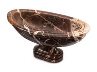 A Pair of Italian Carved Marble Footed Bowls and Covers