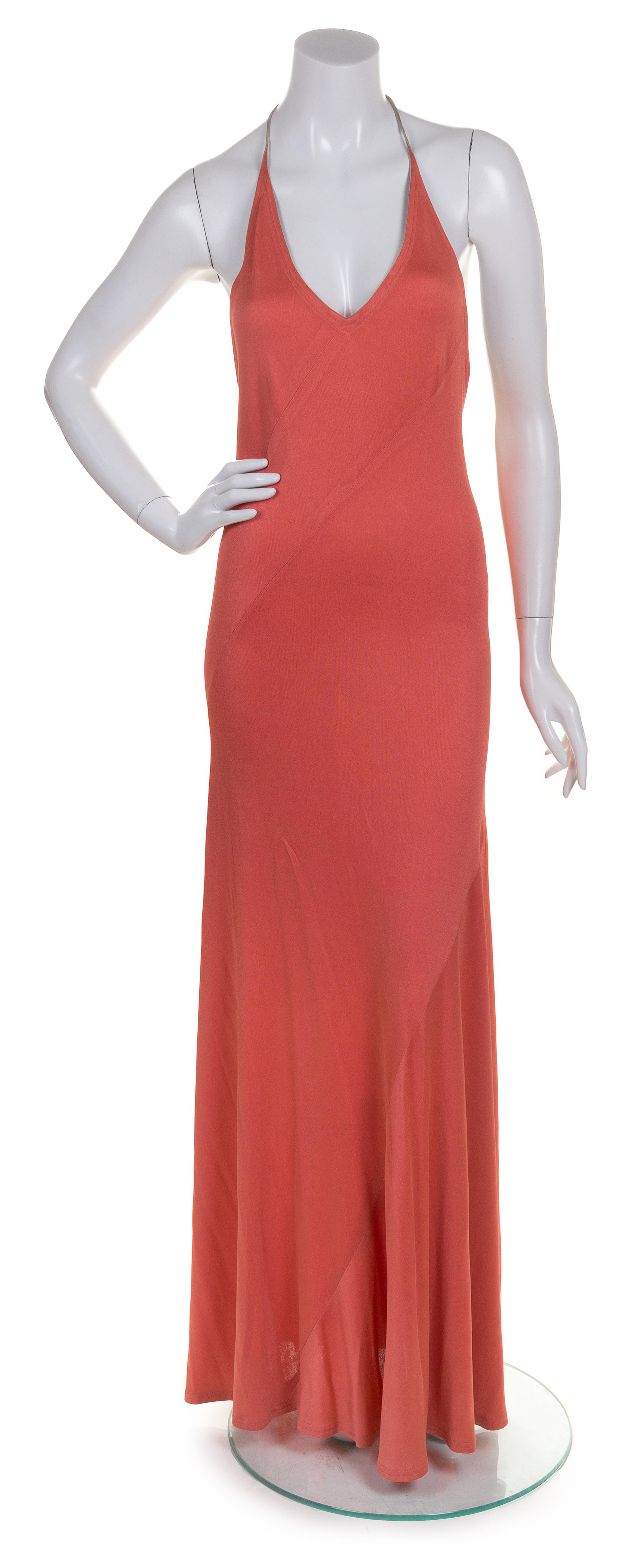 A Sant'Angelo Melon Halter Gown,
