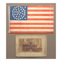 [FLAGS]. 38-Star American parade flag commemorating Colorado statehood. Ca 1877-1889.