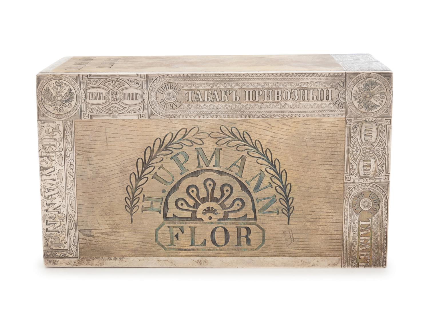 A Large Russian Silver-Gilt Trompe l'Oeil Cigar Box