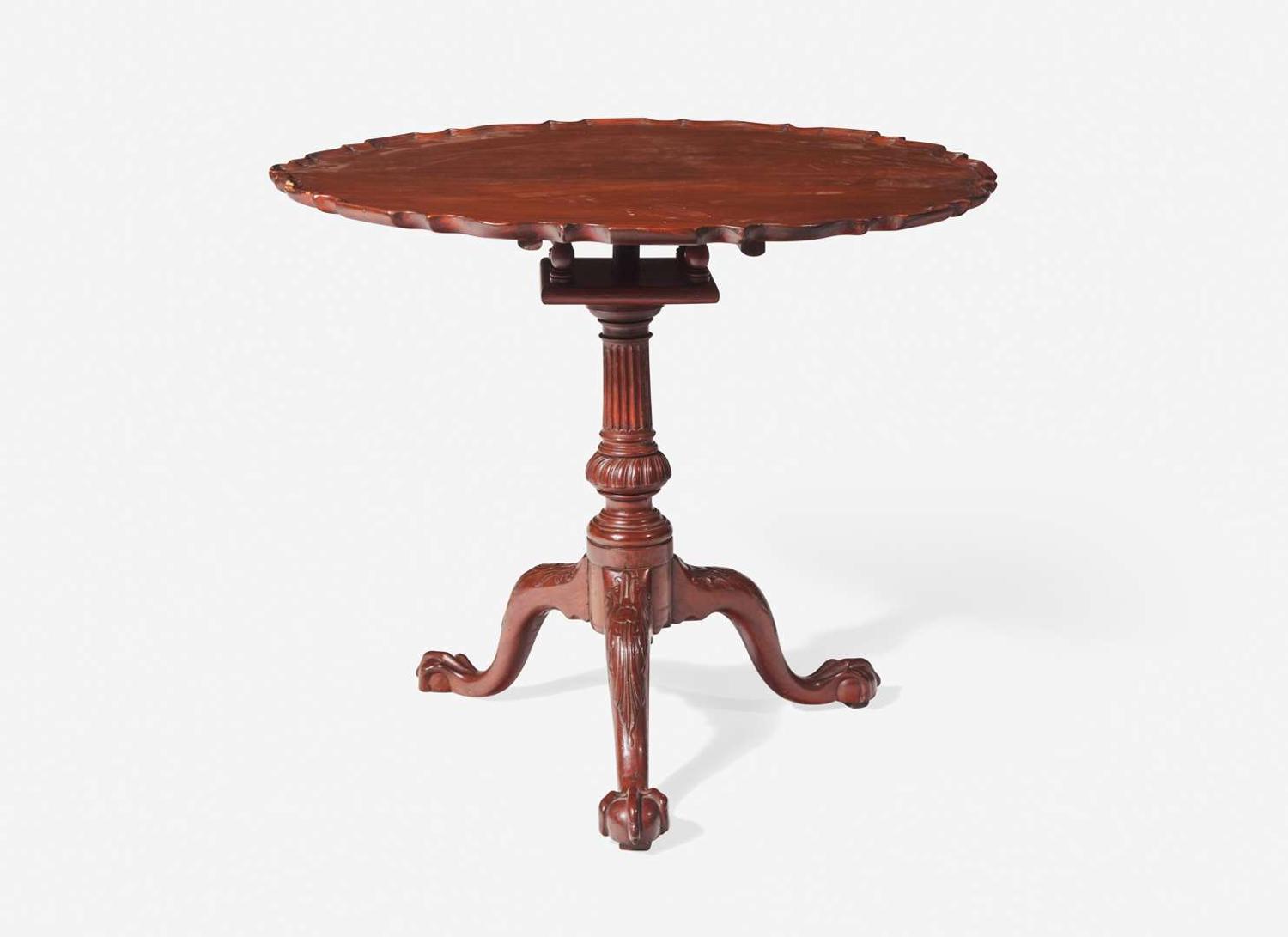 A Chippendale carved mahogany tilt-top tea table, carving possibly by the "de Young High Chest carver," Philadelphia, PA, circa 1770