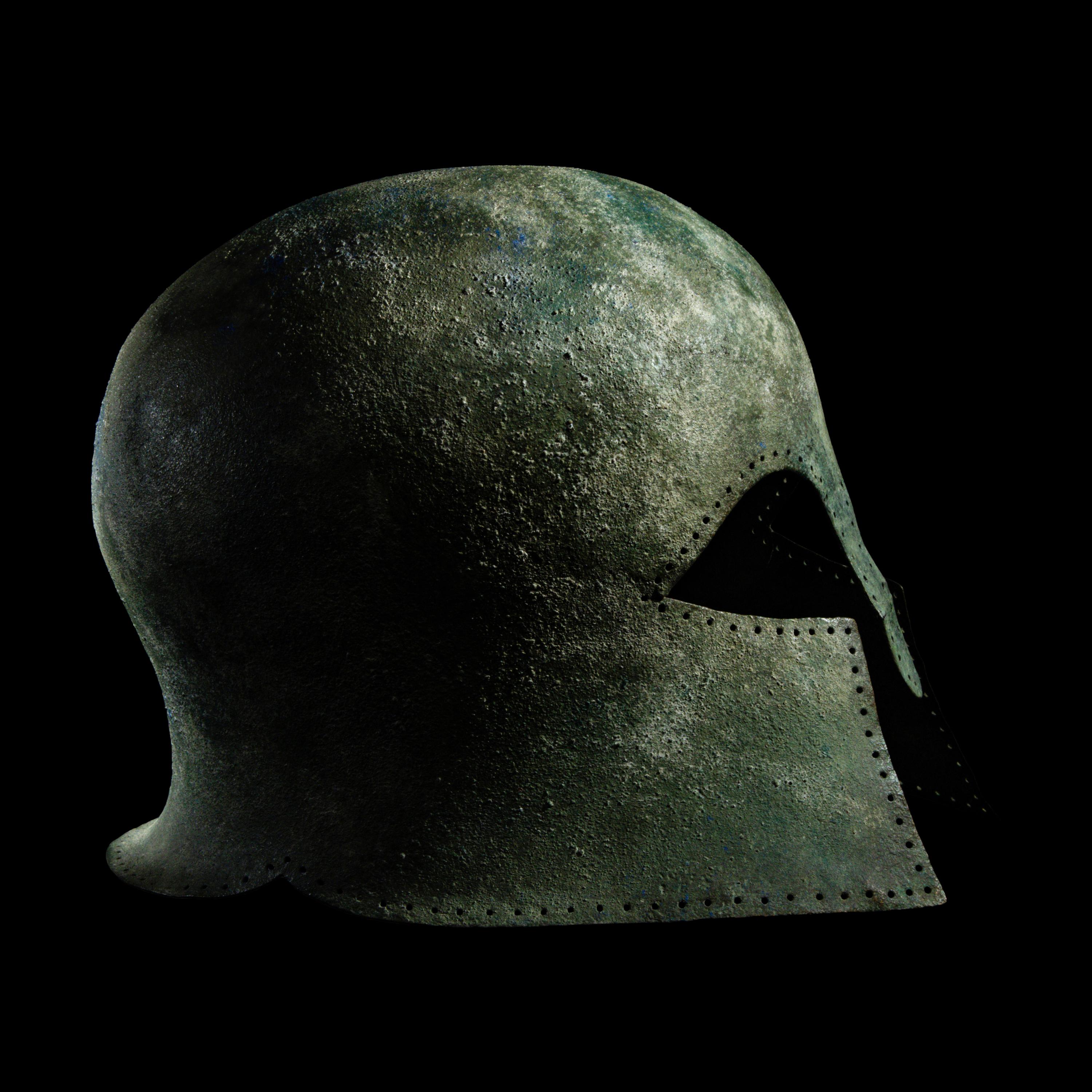 A Greek Bronze Corinthian Helmet