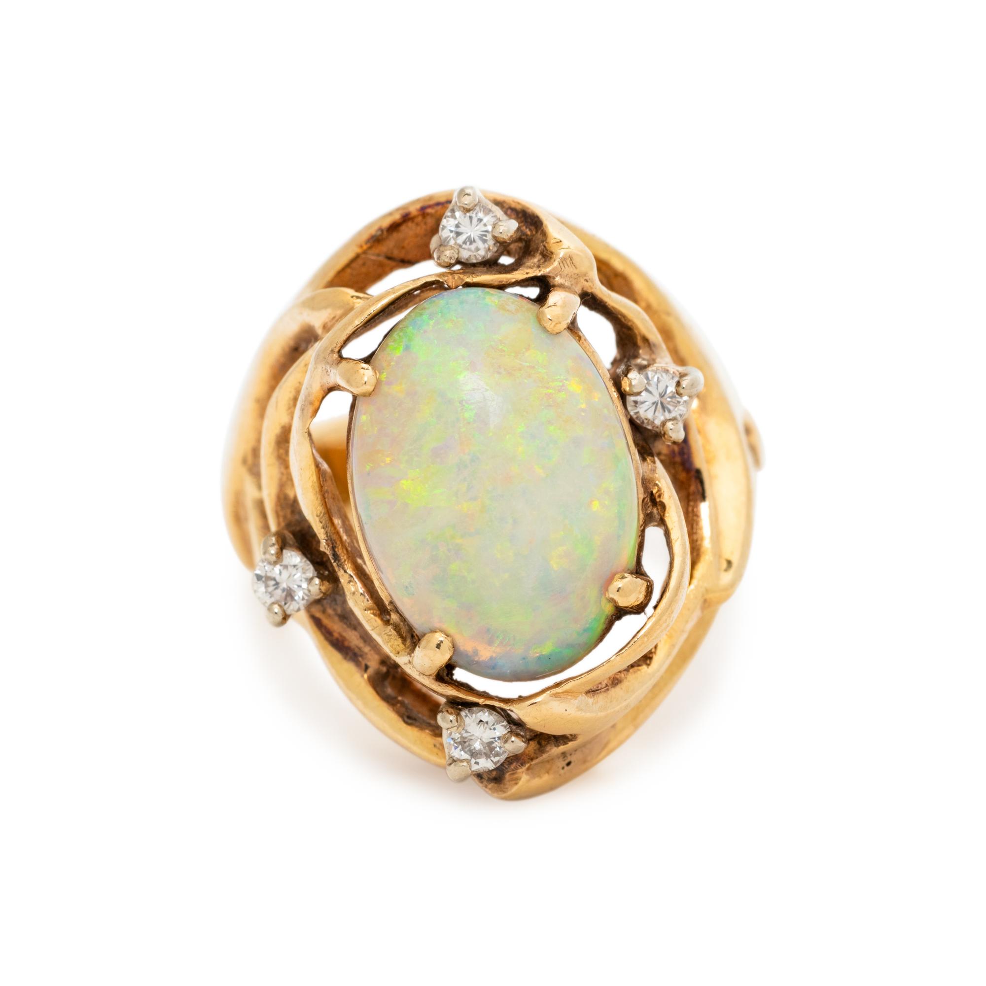 OPAL AND DIAMOND RING