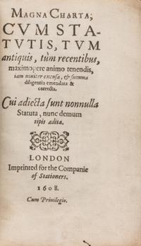 [Law] Magna Charta, cum Statutis, tum Antiquis, tum Recentibus...