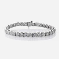 A Diamond and 18K White Gold Tennis Bracelet