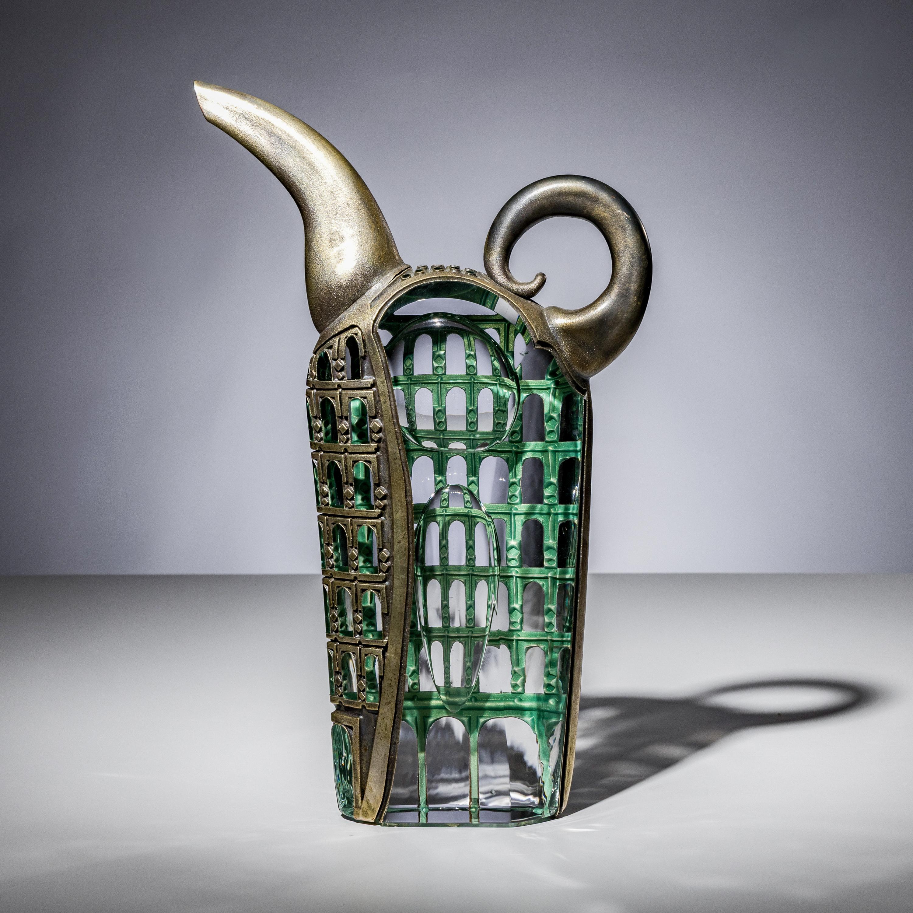 José Chardiet (Cuban, b. 1956) — Silver Flat & Sharp Sculptural Teapot, 2004
