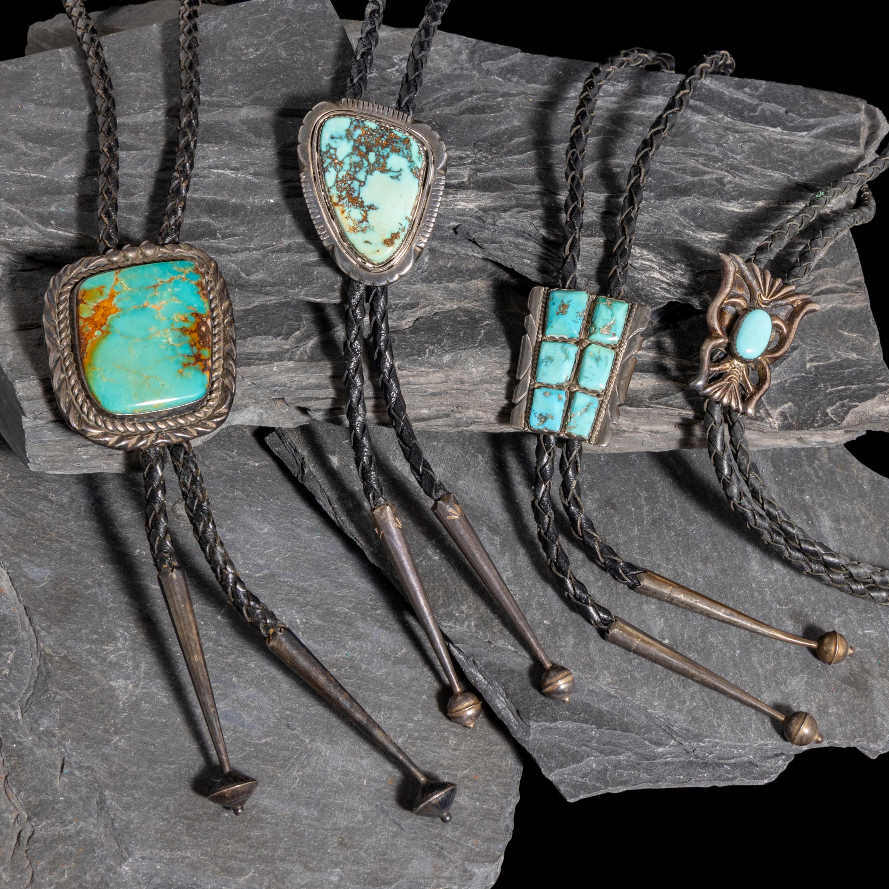 Navajo Silver and Turquoise Bolo Ties
