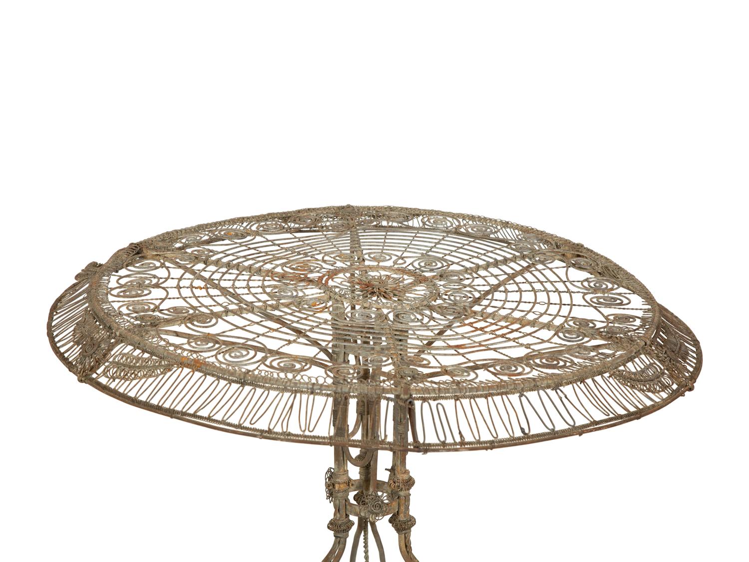 A Victorian Wire Garden Table