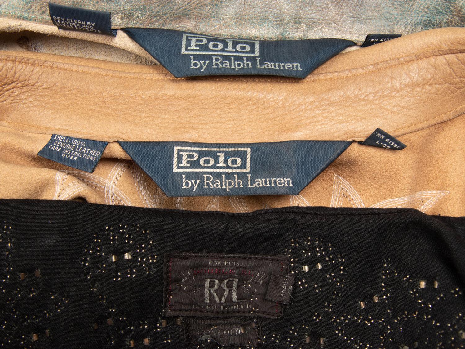 Ralph Lauren, Three Leather & Embellished Shirts