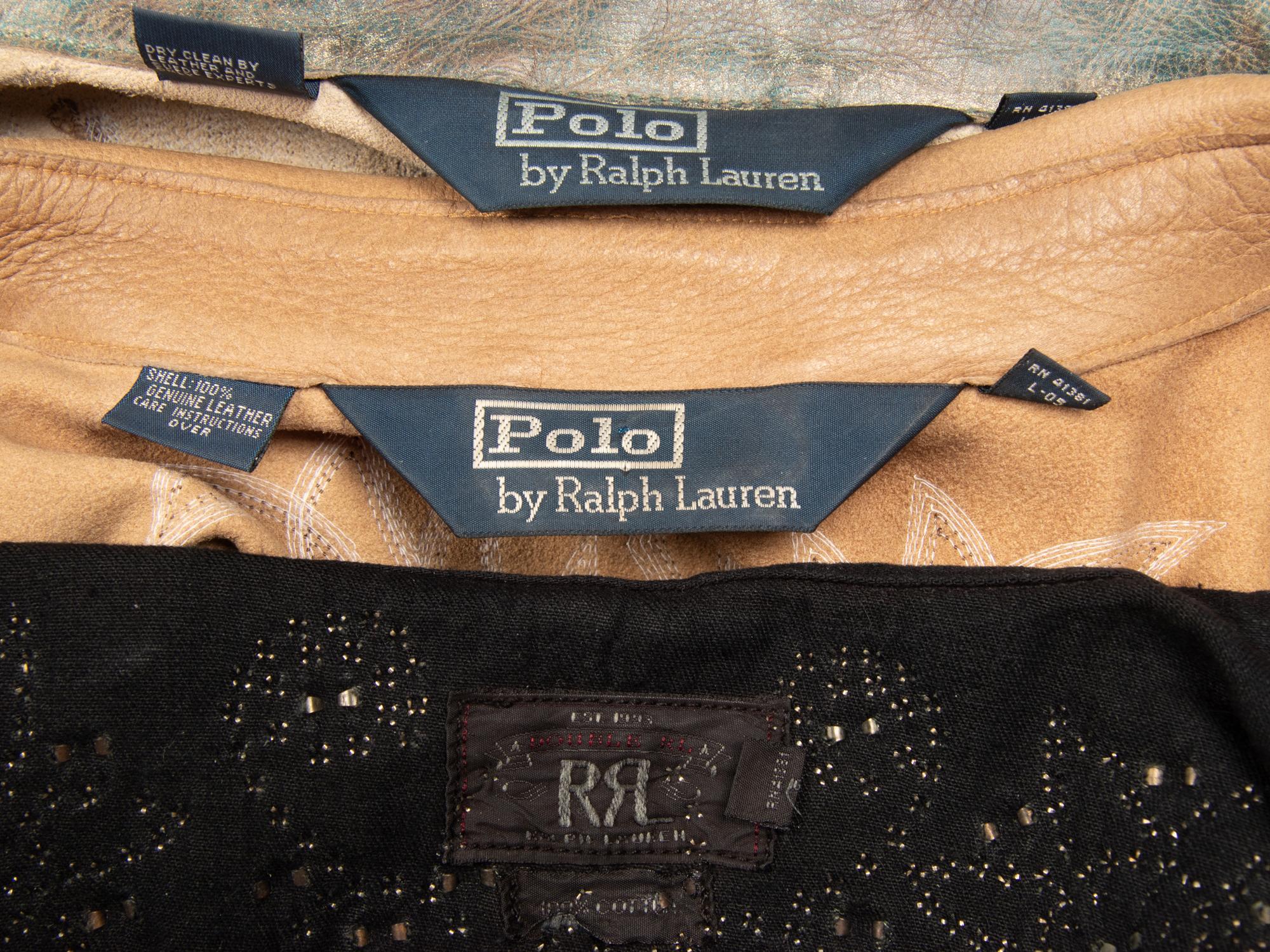 Ralph Lauren, Three Leather & Embellished Shirts