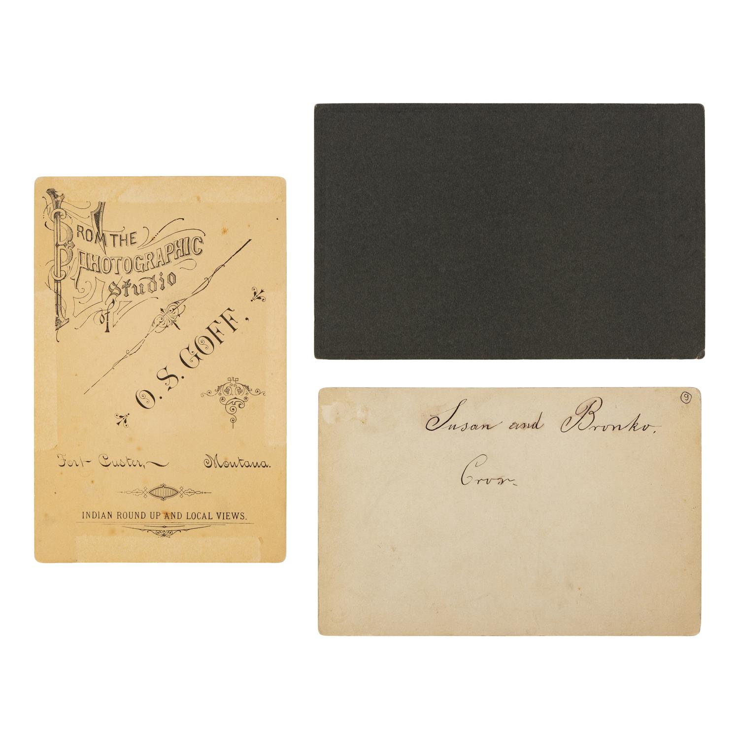 Goff, Orlando S. (1843-1916). A group of 3 cabinet cards of Native American subjects incl. a Medicine Man.