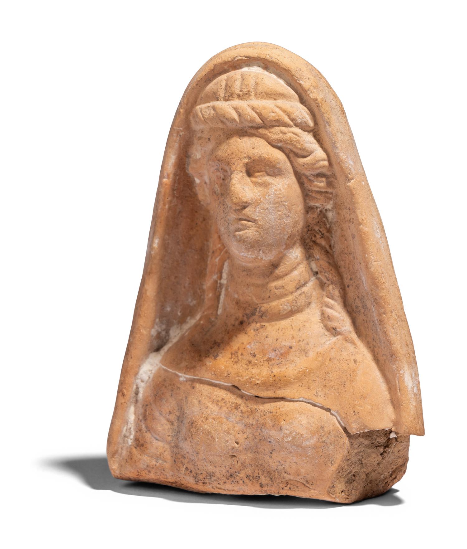 A Greco-Roman Terracotta Bust of a Goddess