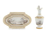 A Paris Porcelain Ewer and Underplate
