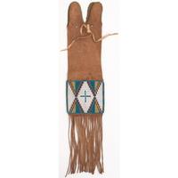Blackfoot Beaded Smoke-Tanned Hide Tobacco Bag