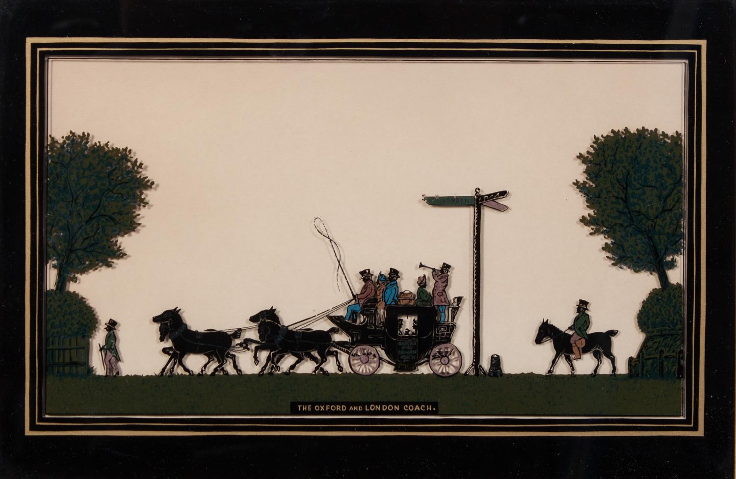 A Reverse Painting on Glass 7 3/4 x 13 1/4 inches.
