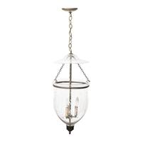 A Large Blown and Etched Glass Bell Jar Lantern