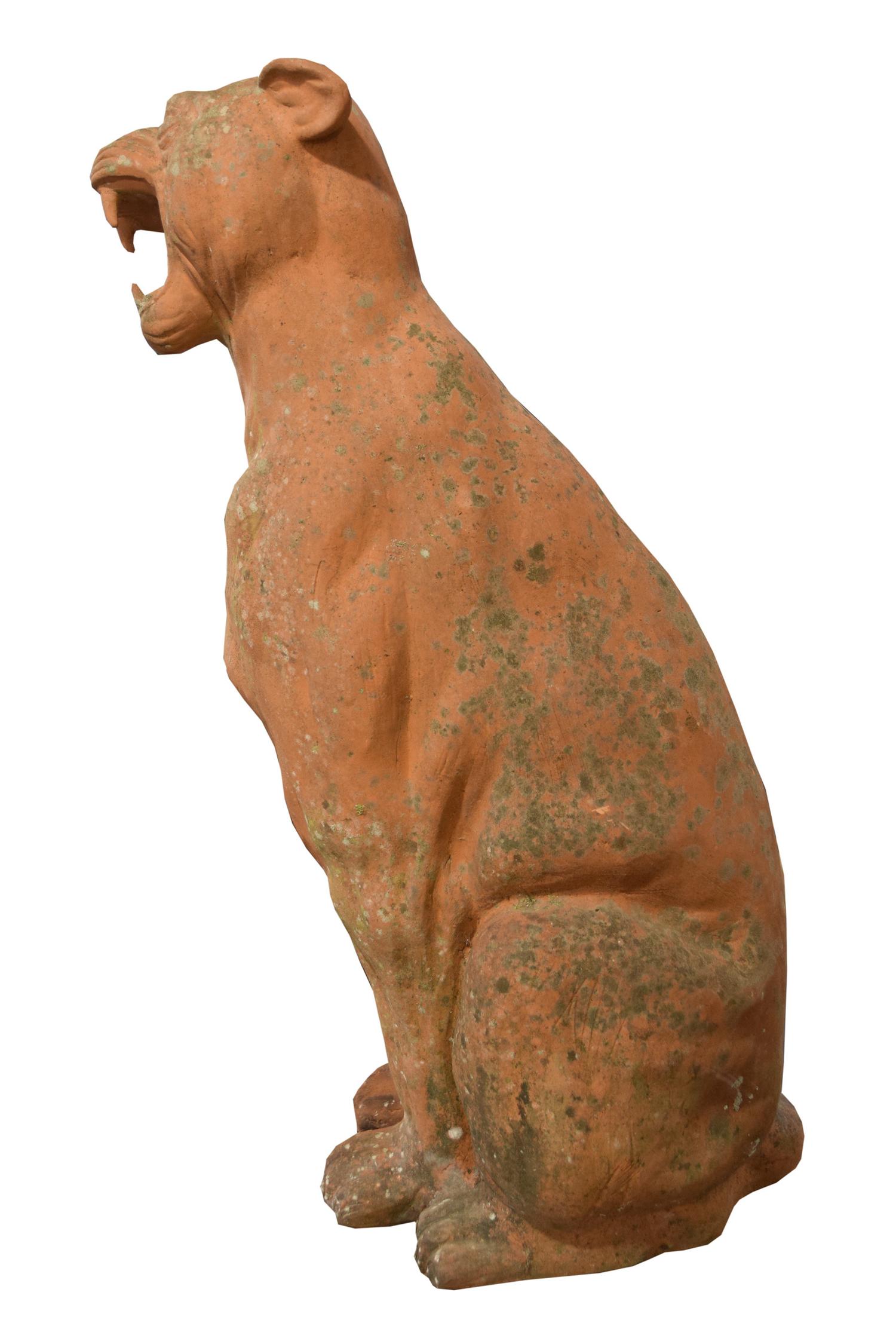 A Terra Cotta Panther 13" W x 15" D x 33" H — Italy, Mid-20th Century