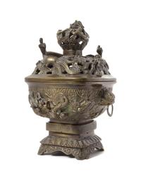 A Bronze Covered Incense Burner — LATE QING DYNASTY