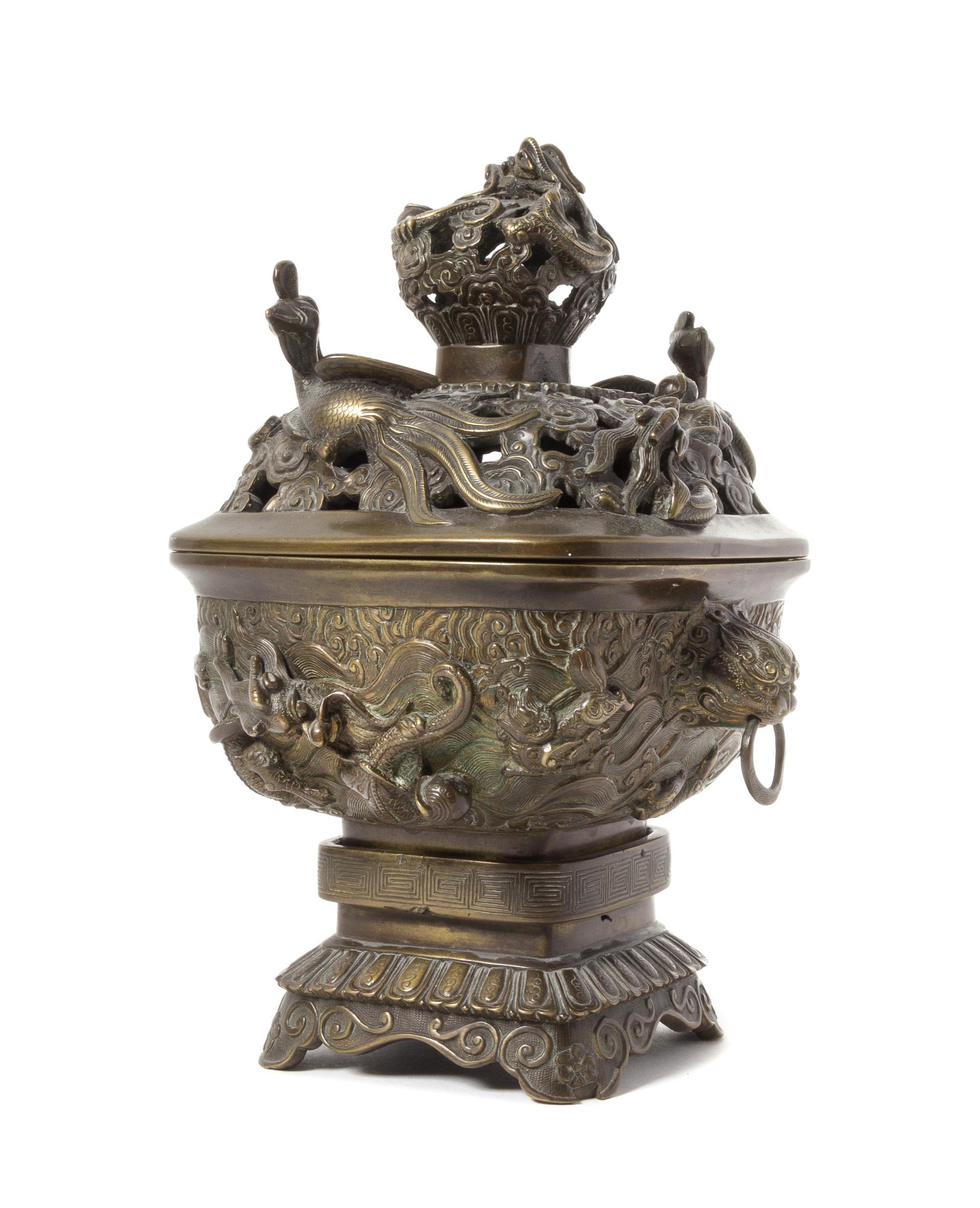 A Bronze Covered Incense Burner — LATE QING DYNASTY