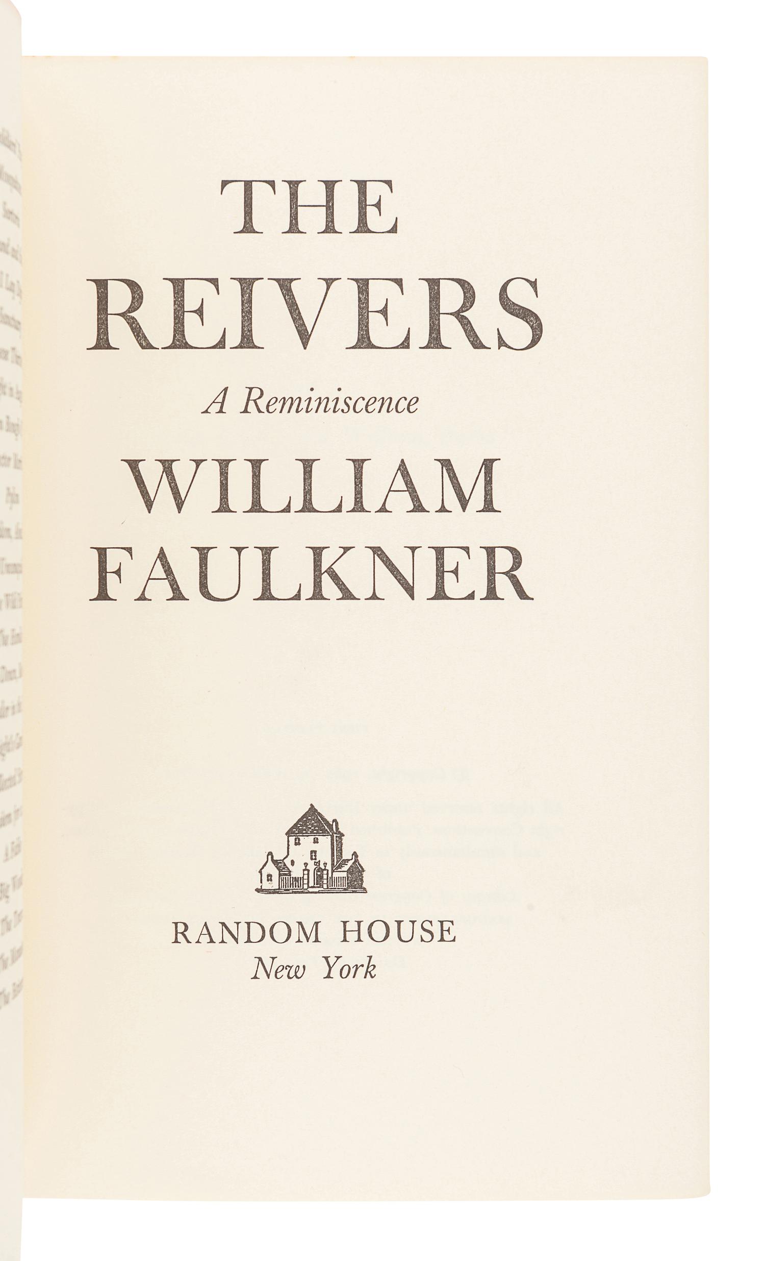 FAULKNER, William (1897-1962). A group of FIRST EDITIONS, comprising: