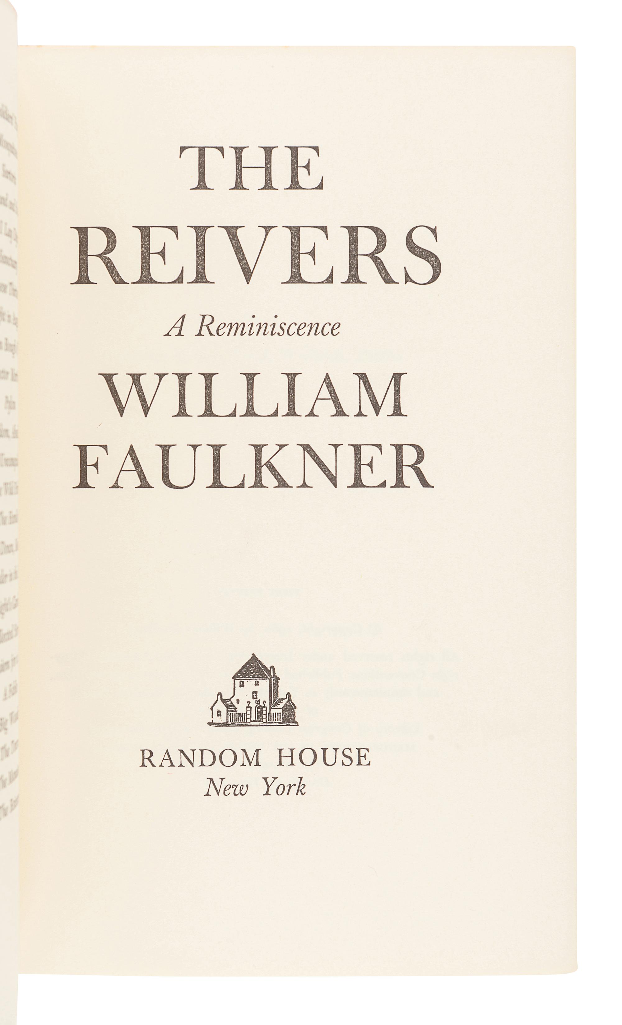 FAULKNER, William (1897-1962). A group of FIRST EDITIONS, comprising:
