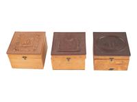[EARLY PHOTOGRAPHY]. A group of Union cases and collar boxes with varying designs.