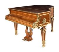 A Régence Style Gilt Bronze Mounted Mahogany, Kingwood and Tulipwood Grand Piano