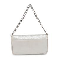 Chanel, Flap Bag in Camellia-Embossed Silver Leather