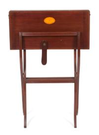 A Georgian Style Mahogany Coaching Table Height 38 1/2 inches (closed).