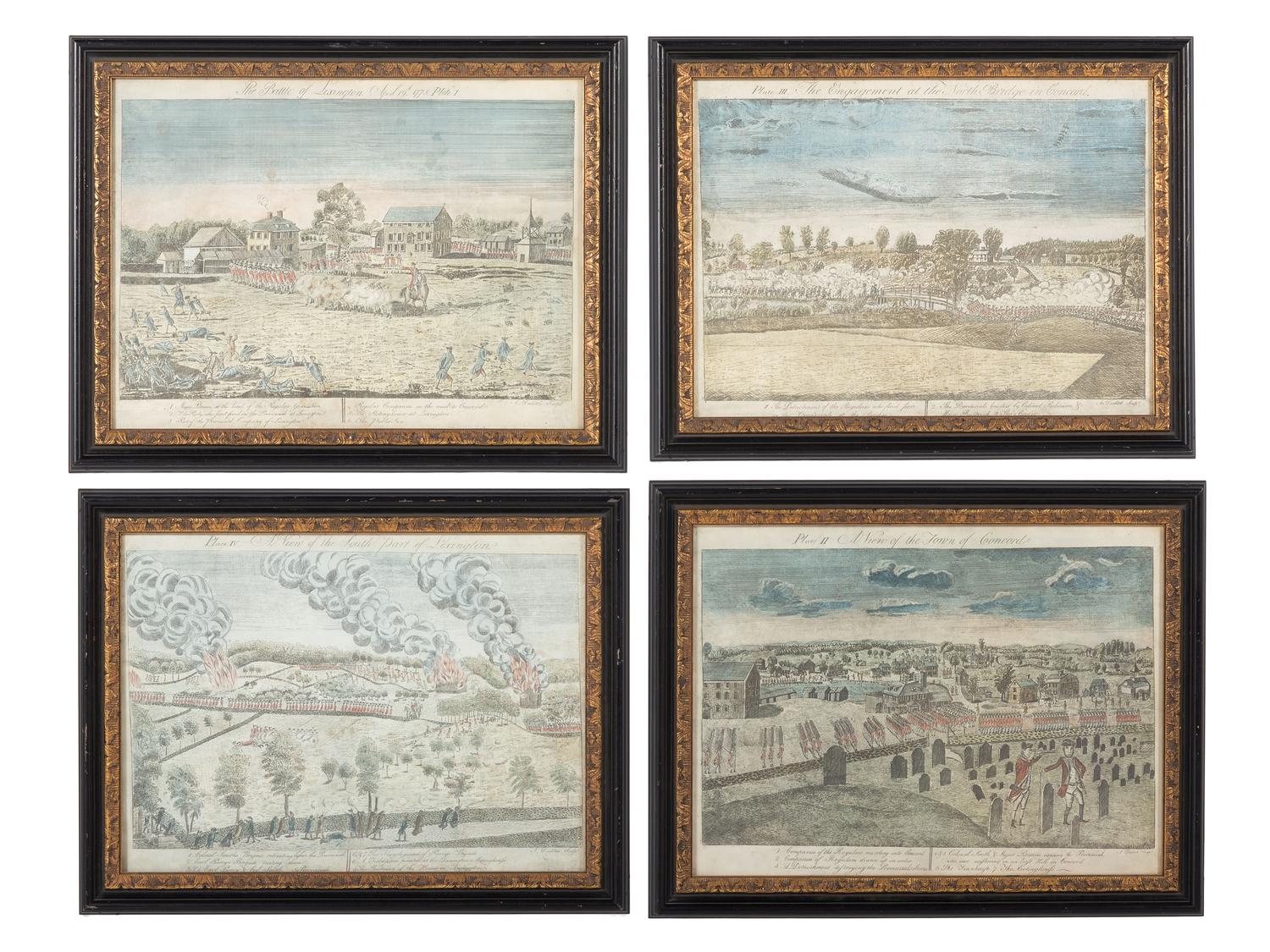 [REVOLUTIONARY WAR]. Set of 12 framed Raymond Desvarreux Larpenteur (1876-1961) military prints.