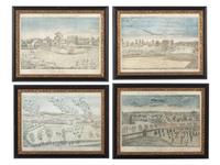 [REVOLUTIONARY WAR]. Set of 12 framed Raymond Desvarreux Larpenteur (1876-1961) military prints.