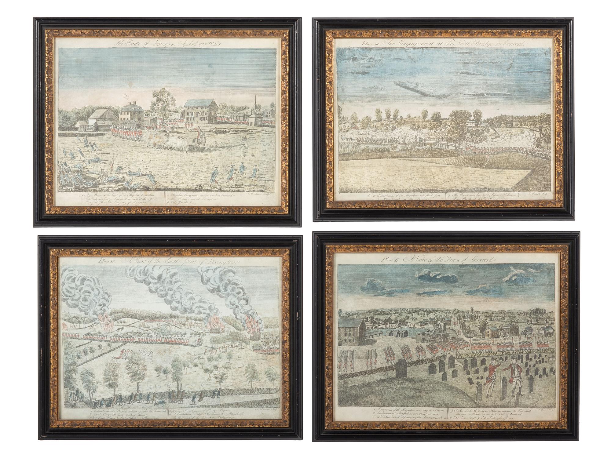 [REVOLUTIONARY WAR]. Set of 12 framed Raymond Desvarreux Larpenteur (1876-1961) military prints.