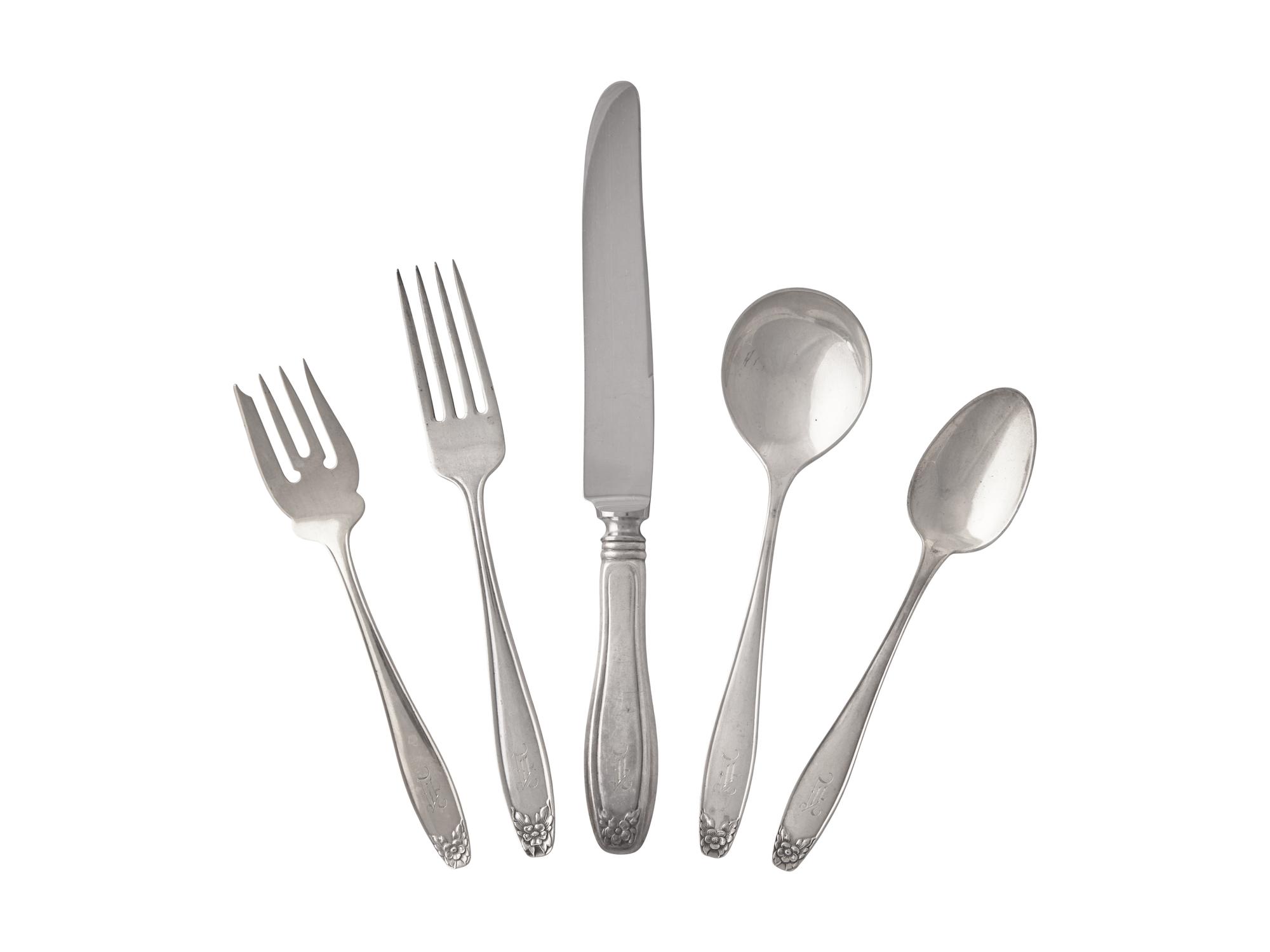 An American Silver Flatware Service