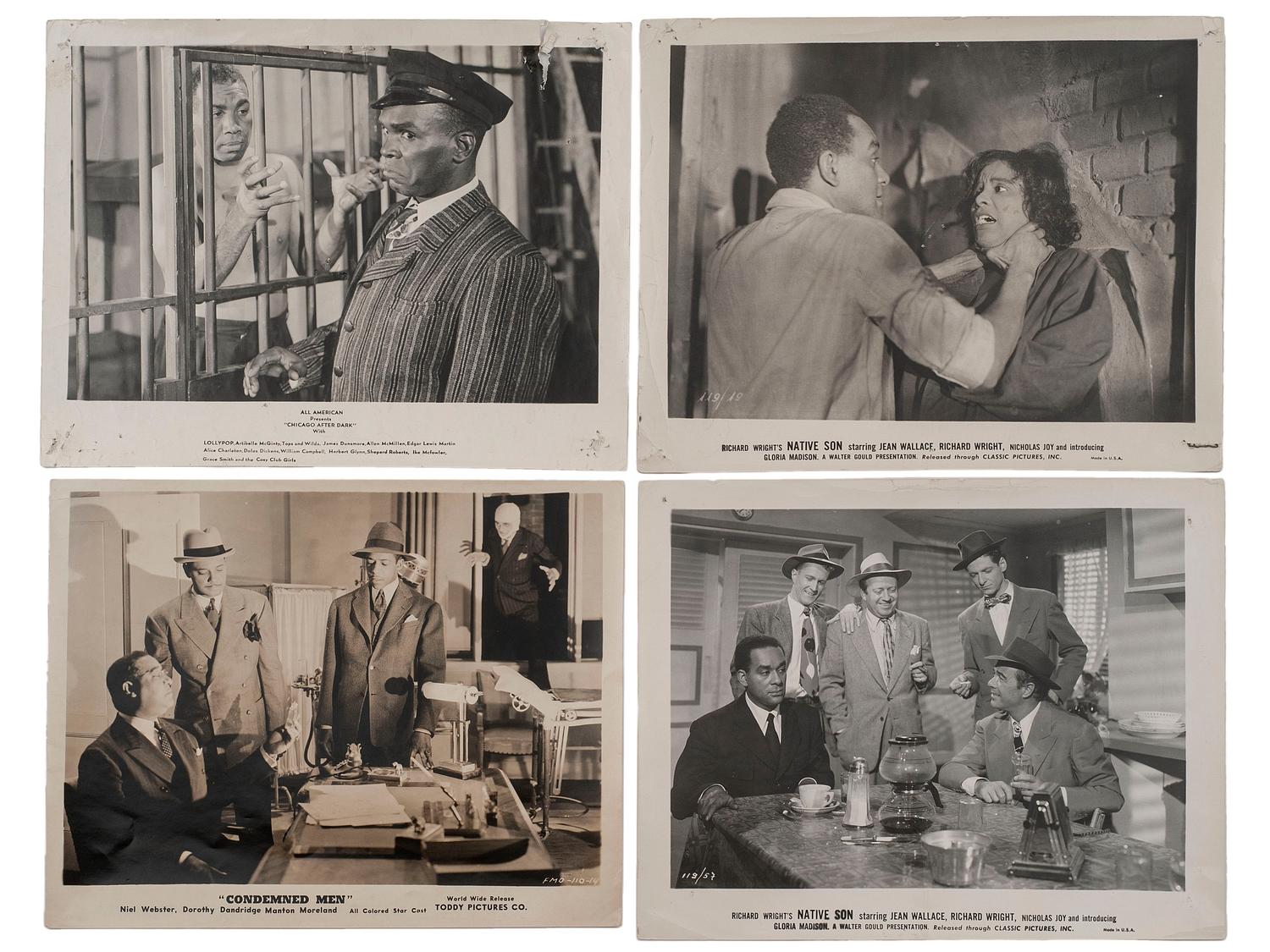 [FILM]. A group of 22 items, incl. lobby cards and publicity stills for films starring African American casts, comprising: