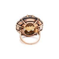 CITRINE AND GARNET RING
