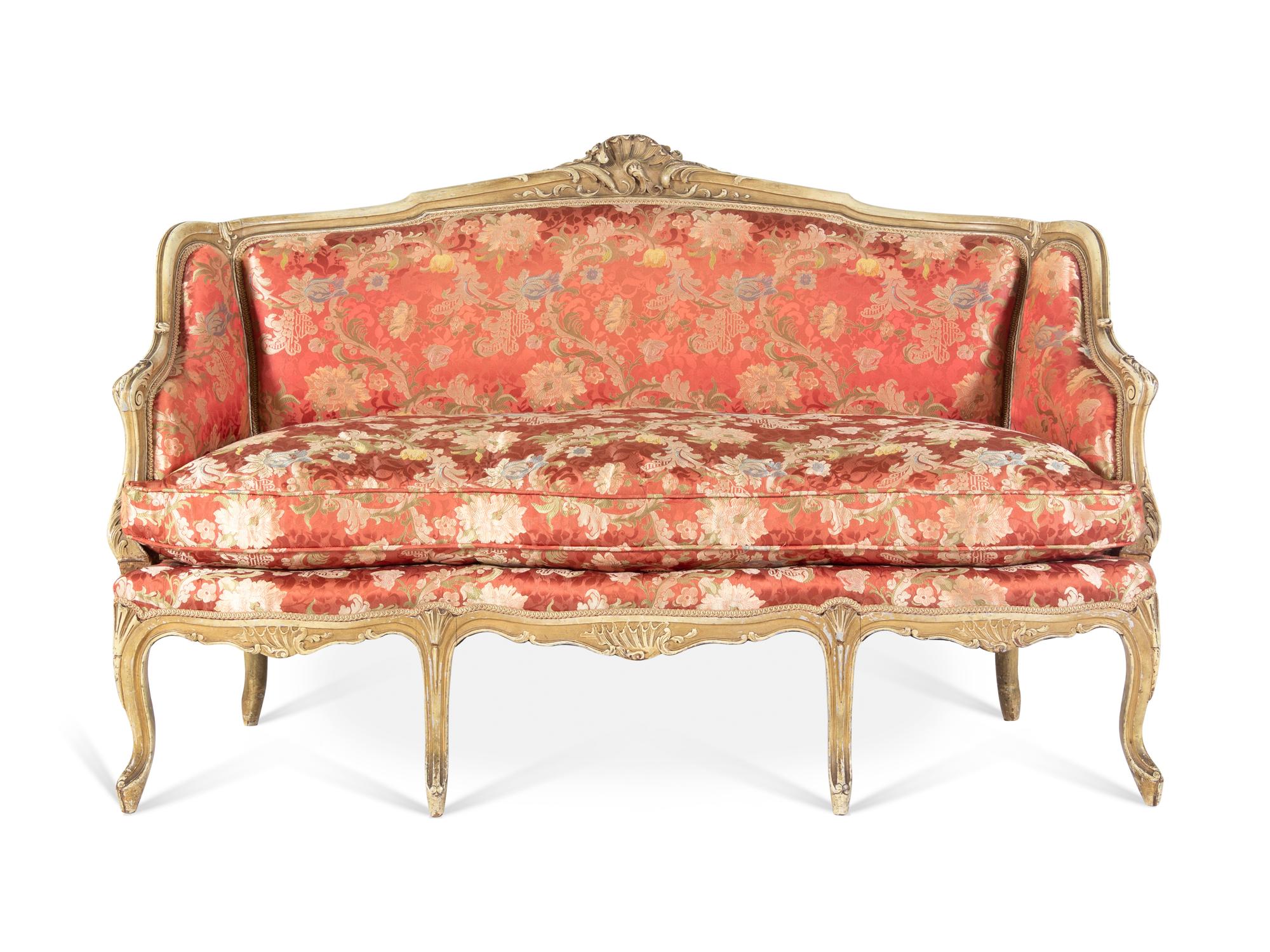 A Louis XV Style Painted Settee