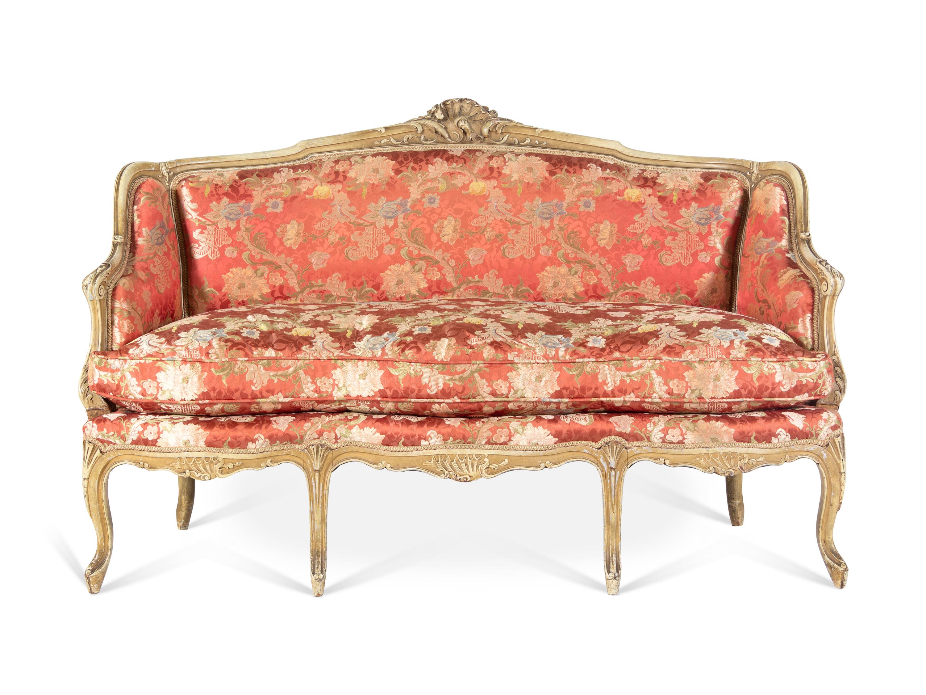 A Louis XV Style Painted Settee