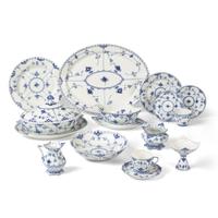 A Royal Copenhagen Blue Fluted Full Lace Porcelain Dinner Service