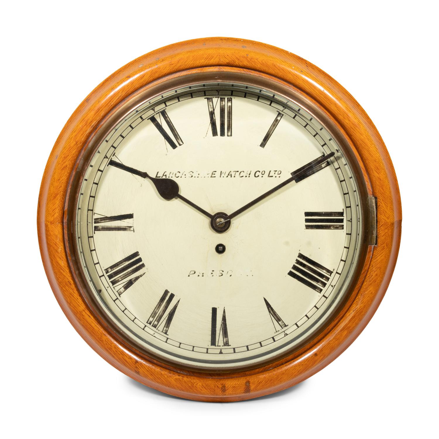An English Oak Railway Clock