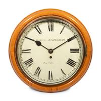 An English Oak Railway Clock