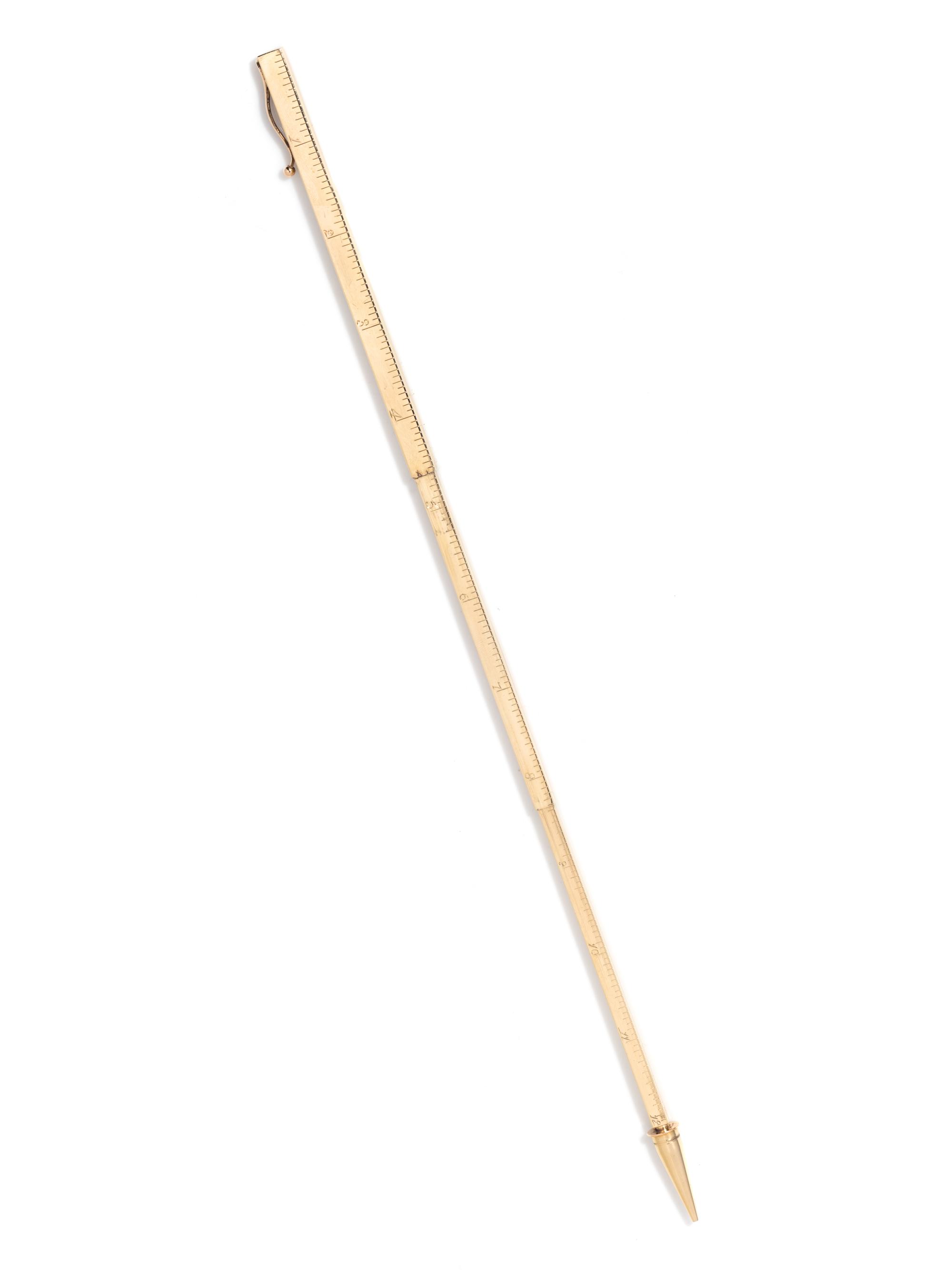 TIFFANY & CO., YELLOW GOLD MECHANICAL PENCIL RULER