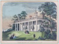 CURRIER & IVES. The Home of Washington. New ork, c. 1860. Color lithograph.