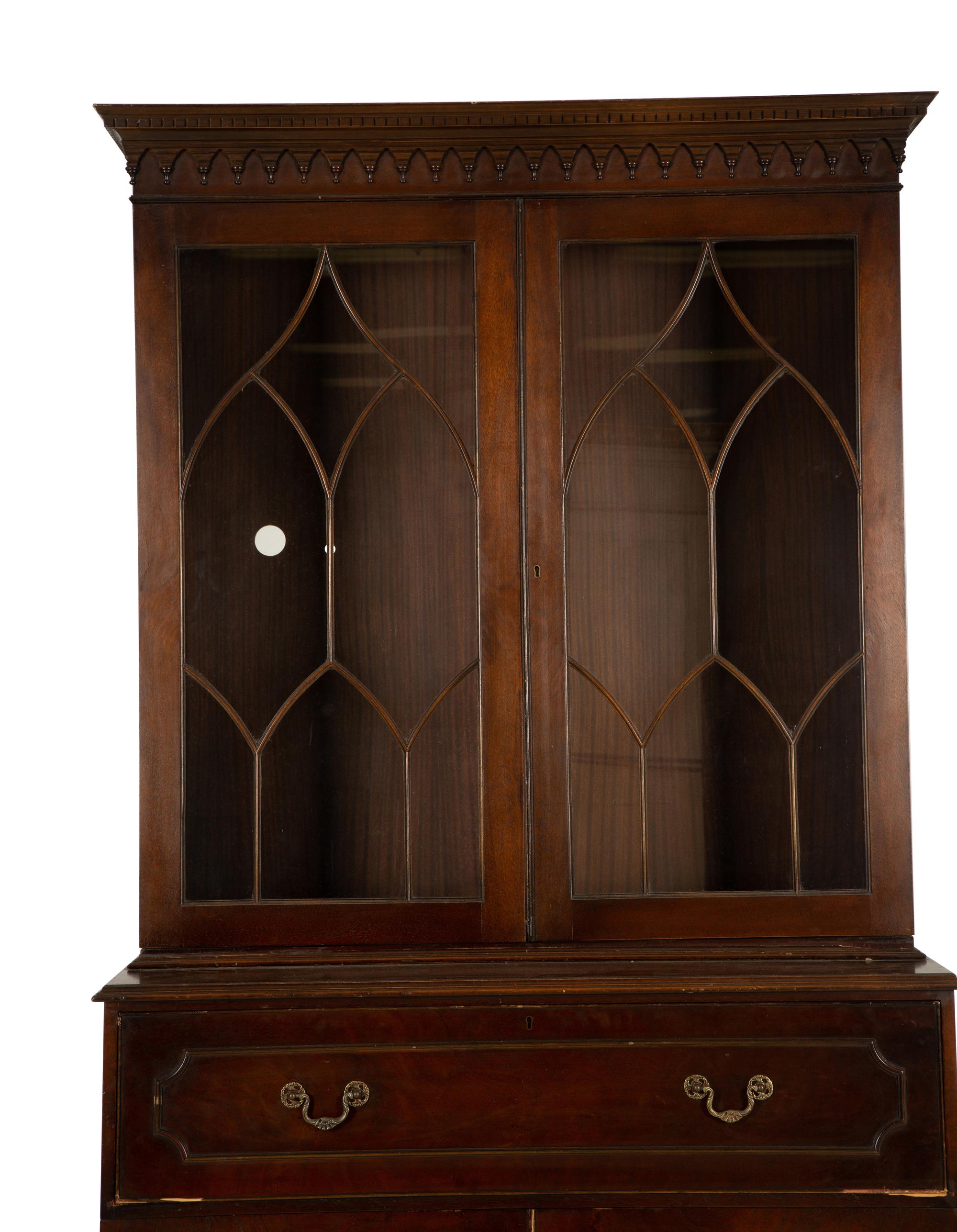 A Regency Style Mahogany Secretary Bookcase