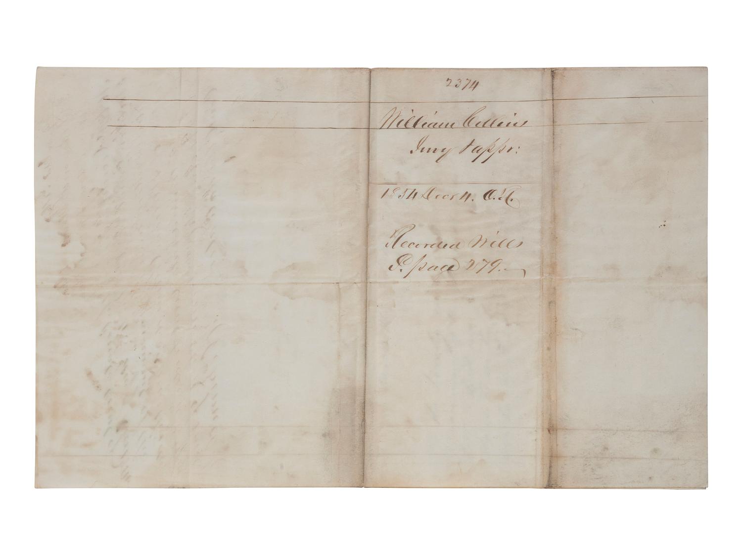 [ENSLAVEMENT & ABOLITION]. 2 estate documents listing enslaved persons, each with name and age included. Bourbon County, KY, 1833, 1854.
